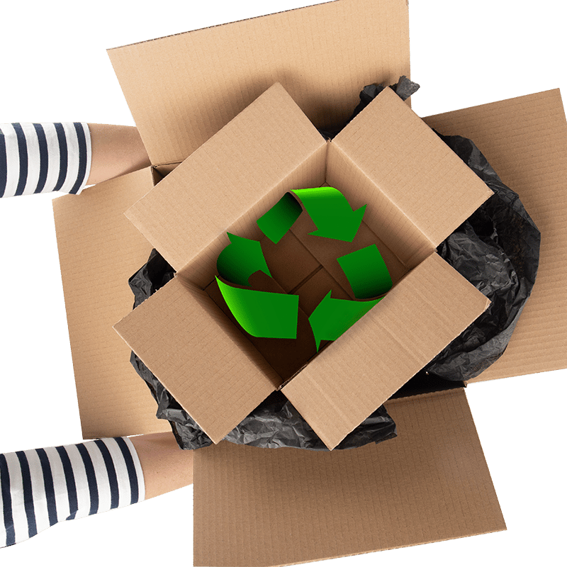 Budgetlådor av återvunnet papper