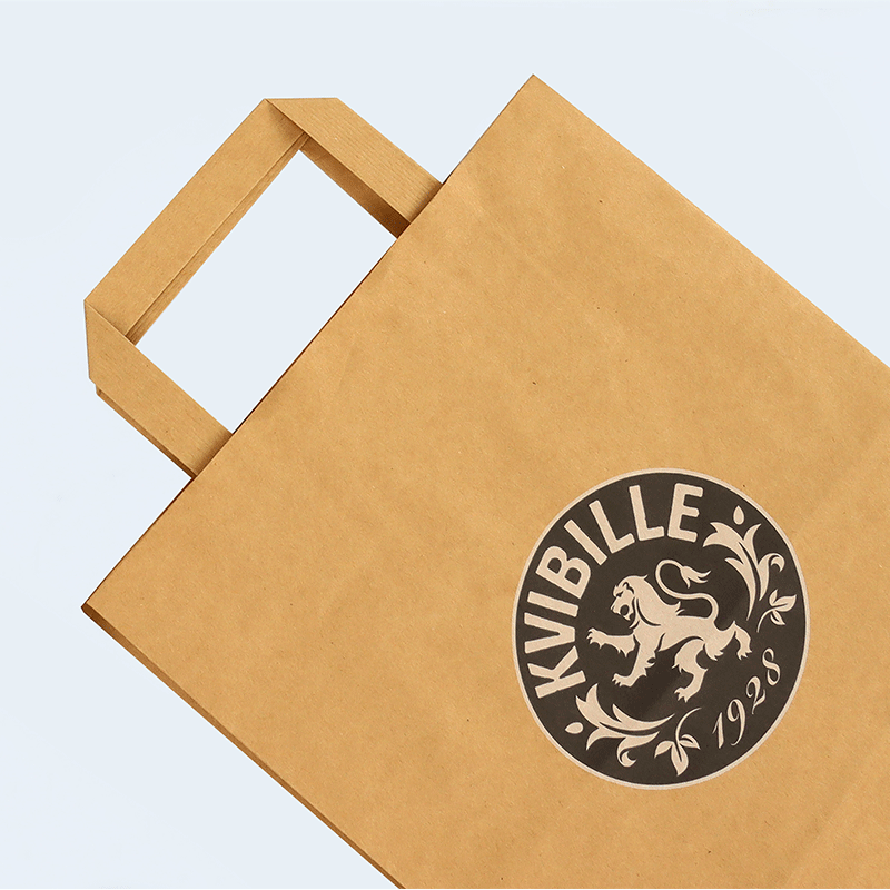 Papperskassar med tryck, platta handtag