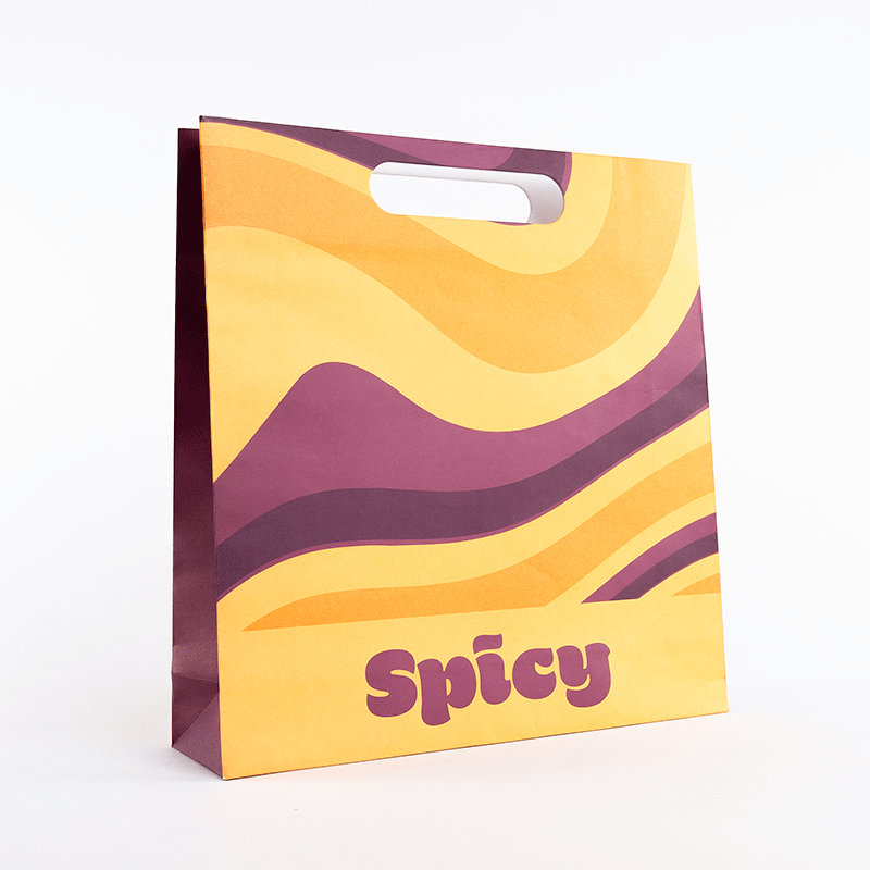 Papperskassar med tryck, platta handtag