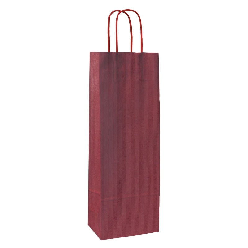 Flaskpåse med tvinnade handtag vinröd - 1