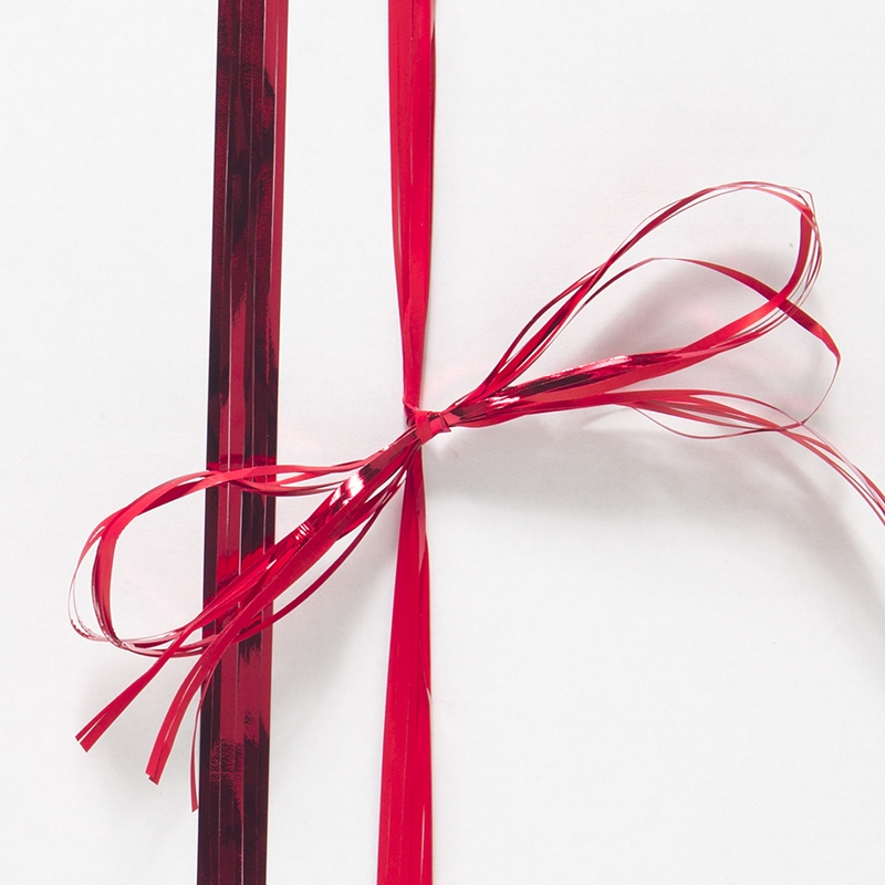 Raphlenband metallic röd - 1