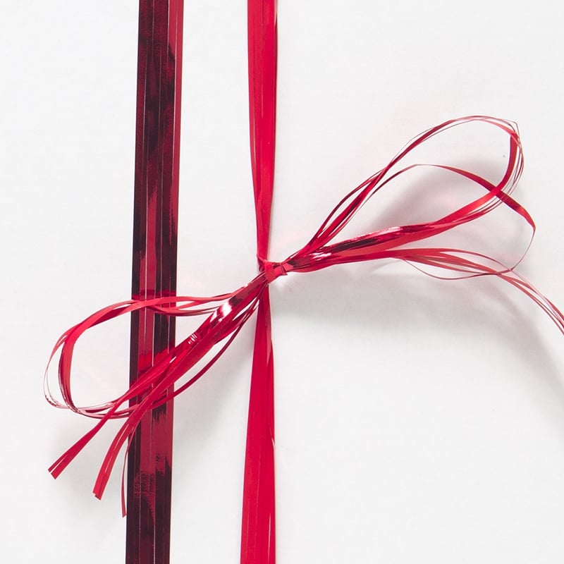 Raphlenband metallic röd - 1