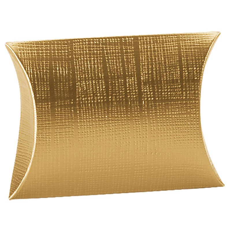 Presentkartong planoval linnepräglad guld - 2