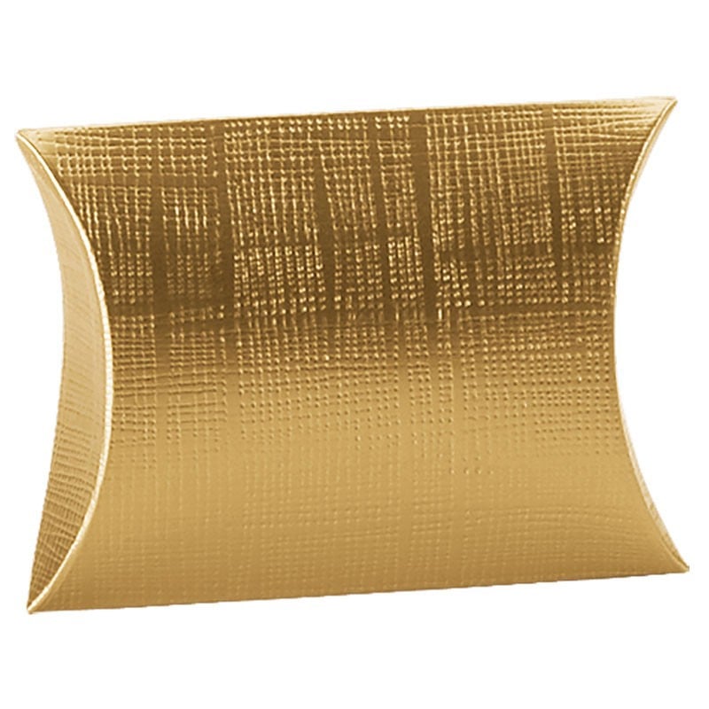 Presentkartong planoval linnepräglad guld - 2