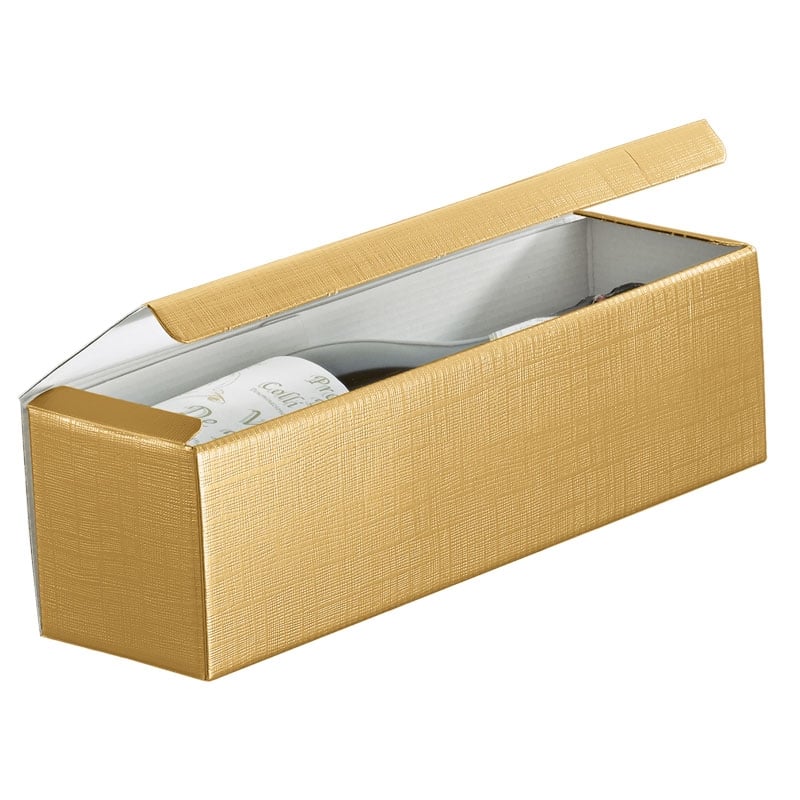 Presentlåda/flasklåda linnepräglad guld - 2
