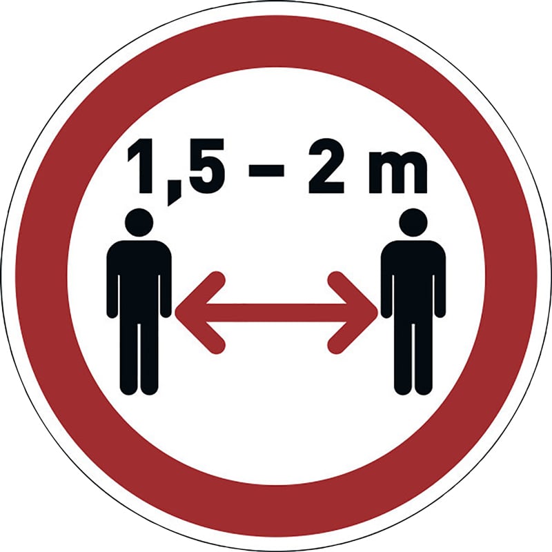 Varseldekal "Håll avstånd" - 1