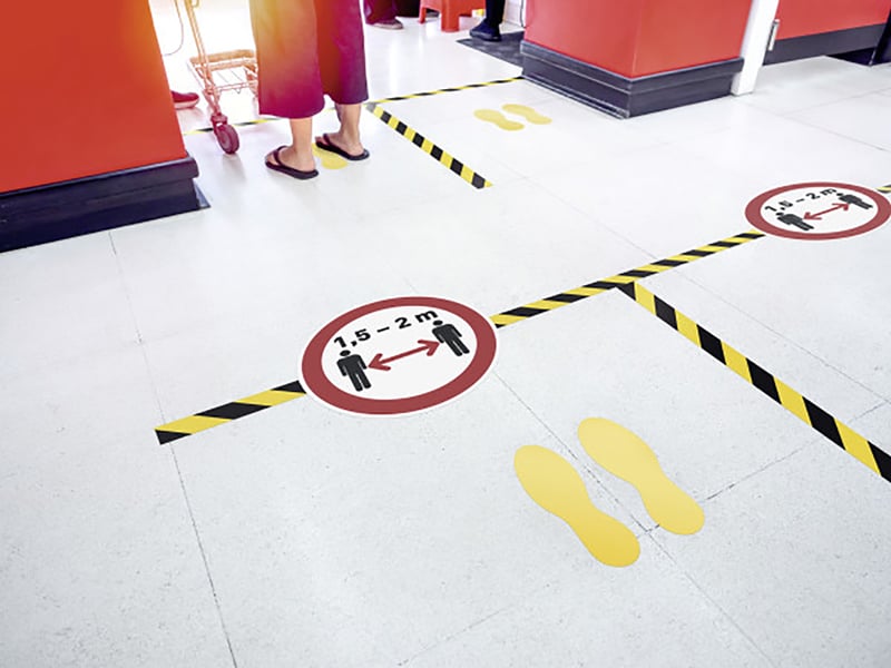 Varseldekal "Håll avstånd" - 2