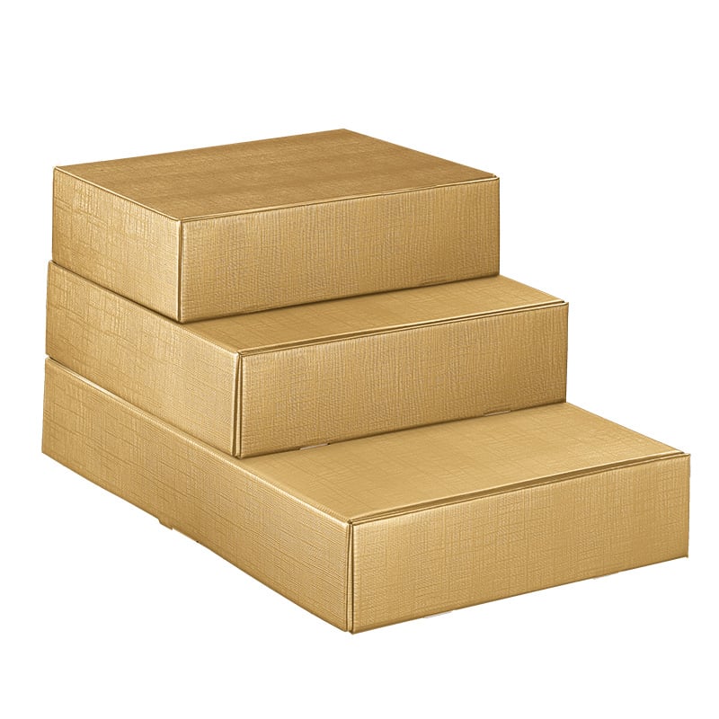 Presentlåda/flasklåda linnepräglad guld - 1