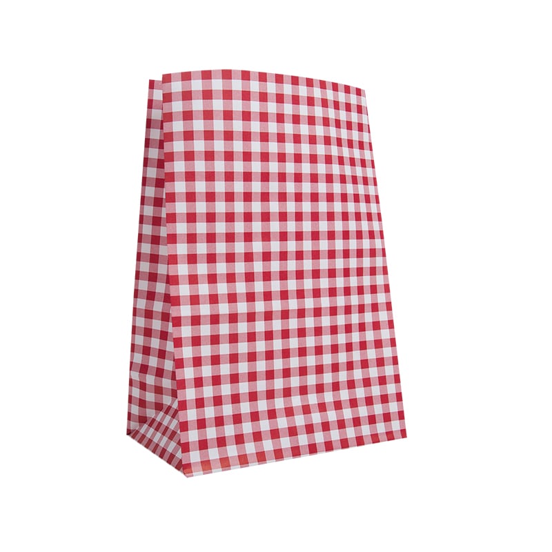 Papperspåse Rutig Röd - 1