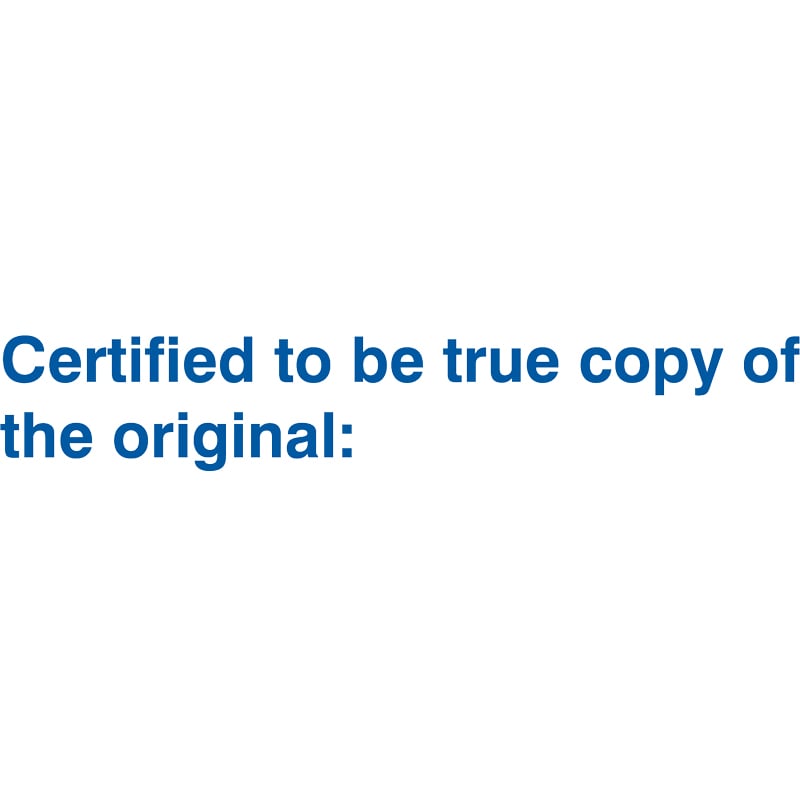 Stämpel "Certified to be true copy of the original" - 1