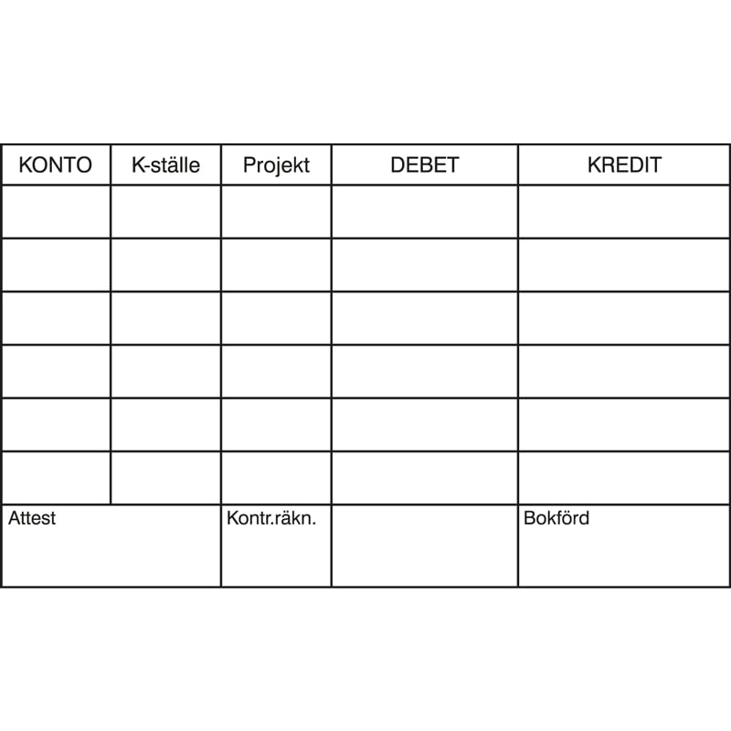 Konteringsstämpel - Konto, K-ställe, Projekt - 1