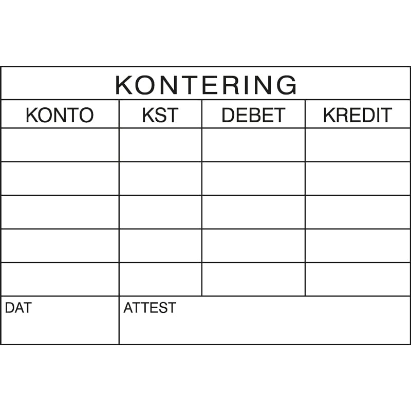 Konteringsstämpel - Konto, KST, Debet, Kredit - 1