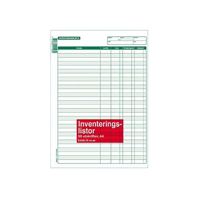 Blankett inventeringslista A4 - 1