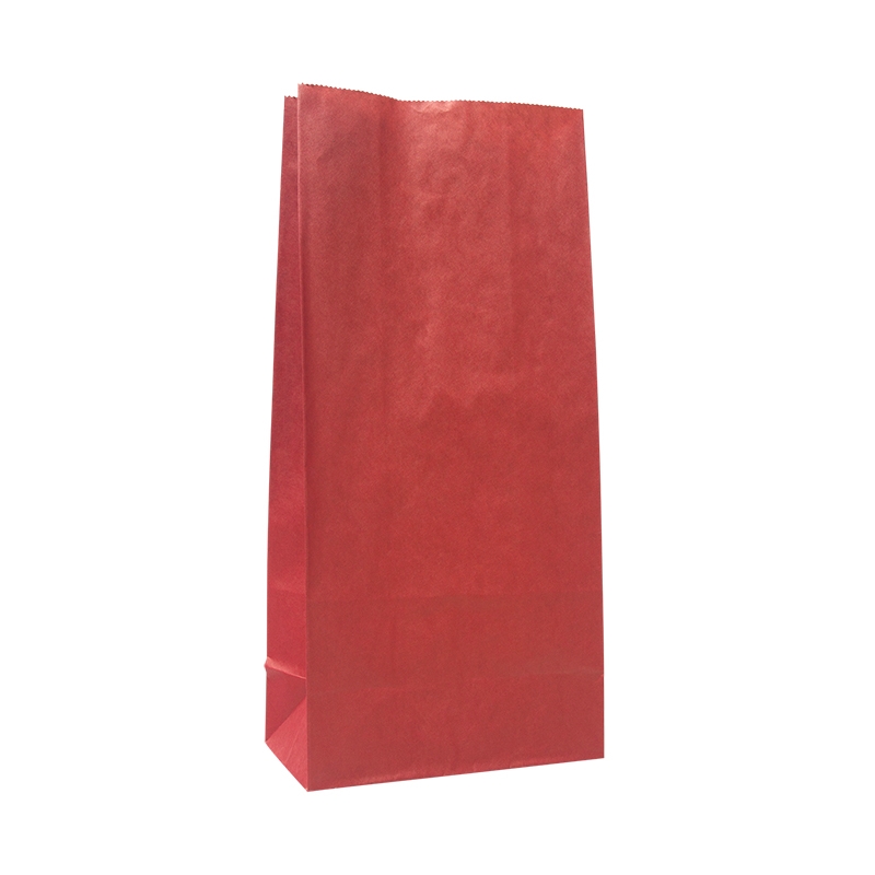 Papperspåse Röd med fyrkantsbotten - 1