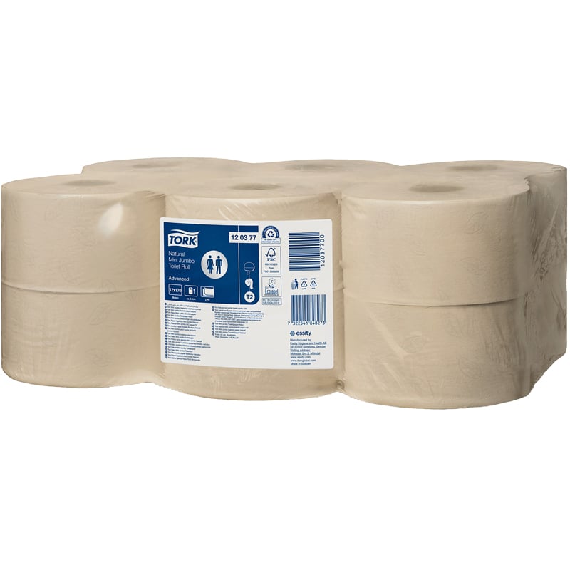 Toalettpapper Tork Natur Mini Jumbo T2 - 1