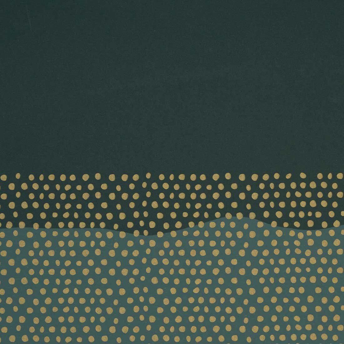 Presentpapper Half Dots Green/Gold