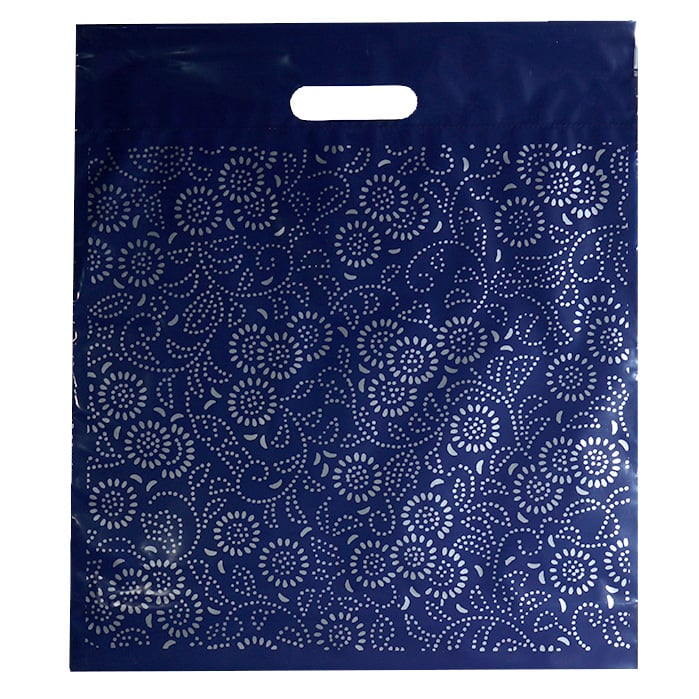 Plastbärkasse silverblommor - 1