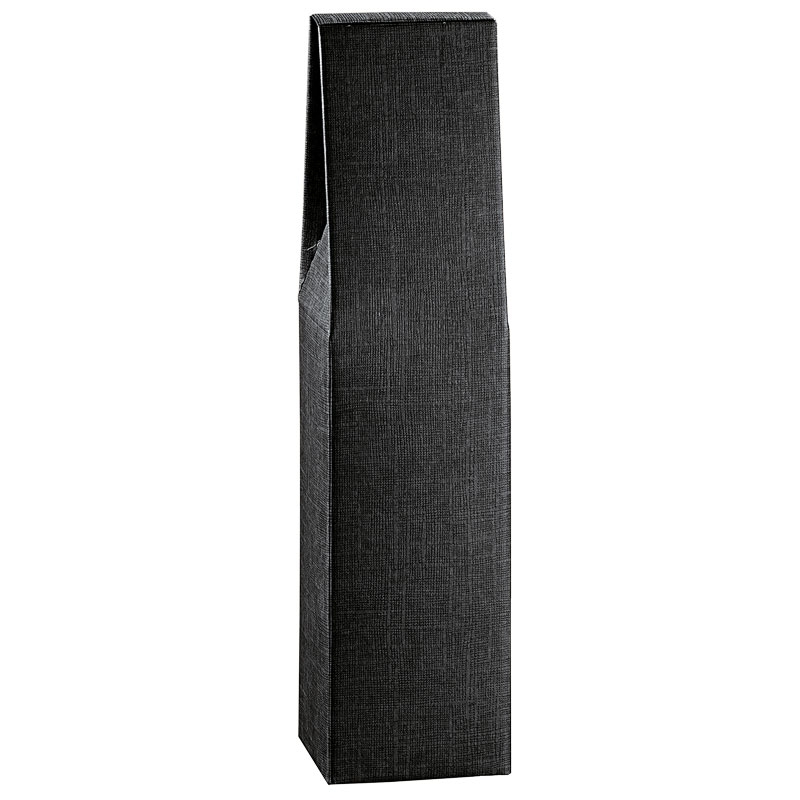 Flasklåda linnepräglad svart - 2