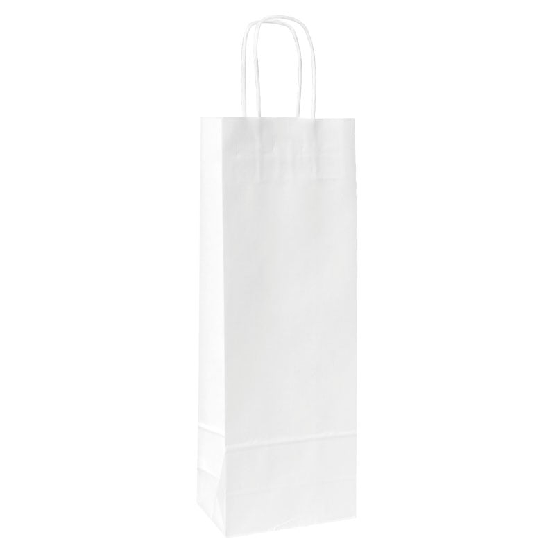 Flaskpåse med tvinnade handtag vit - 1
