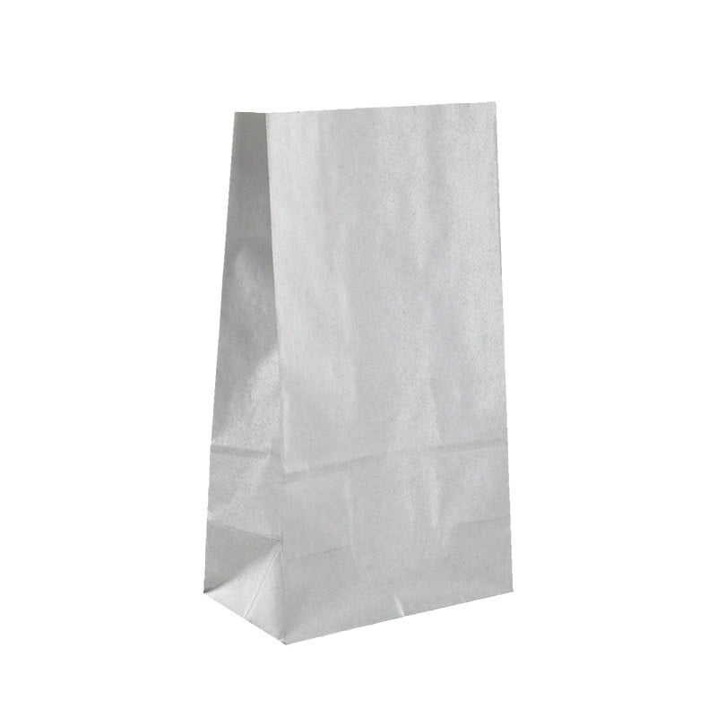 Papperspåse silver med fyrkantsbotten - 1
