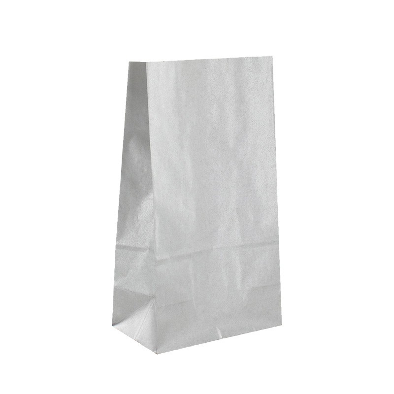 Papperspåse silver med fyrkantsbotten - 1