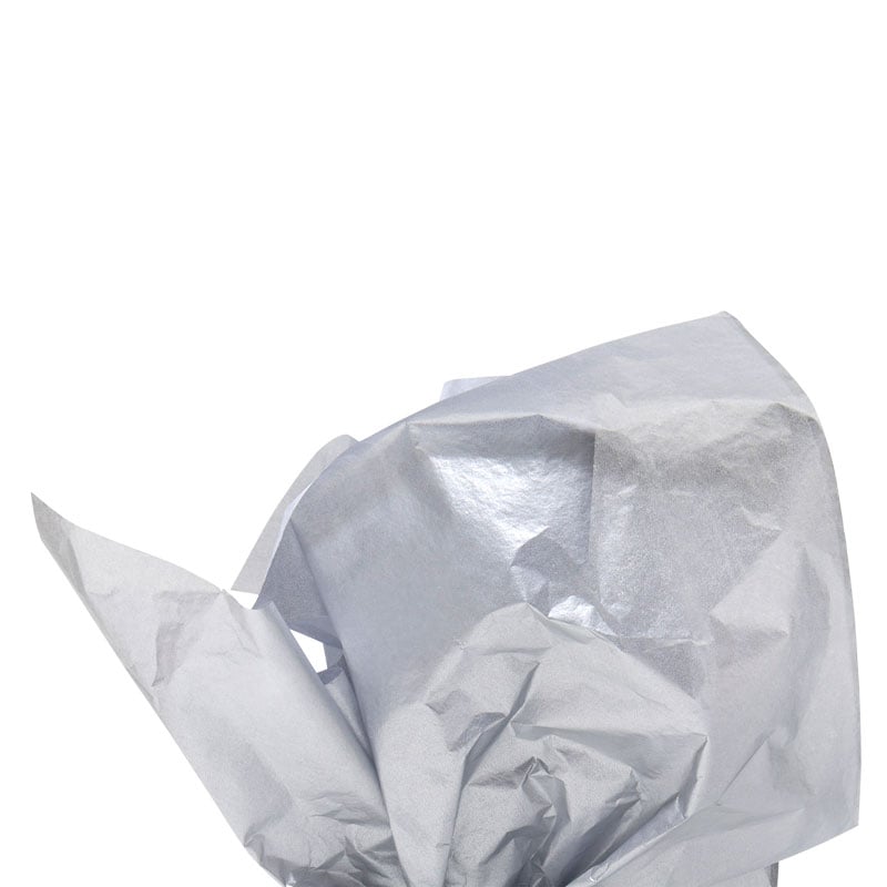 Färgat silkespapper Metallic silver - 1