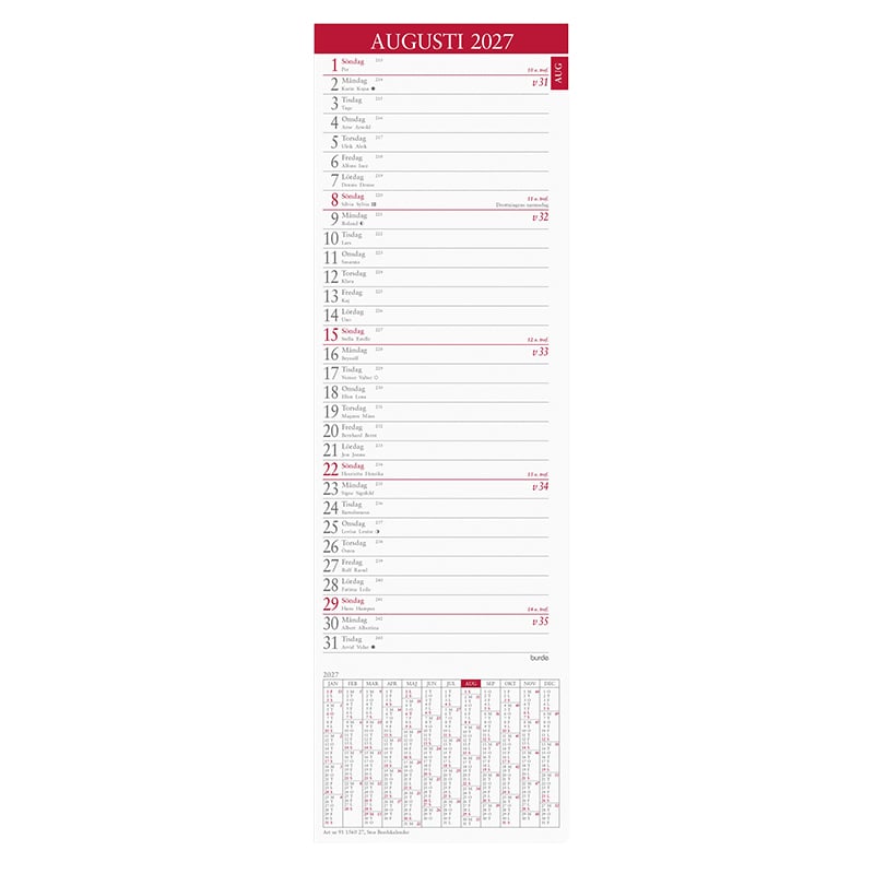 Stor Bordskalender 2027 - 1