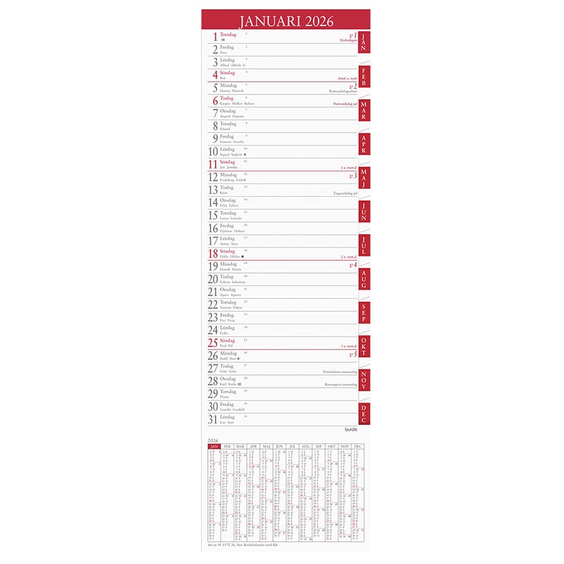 Stor Bordskalender med flik 2026 - 1