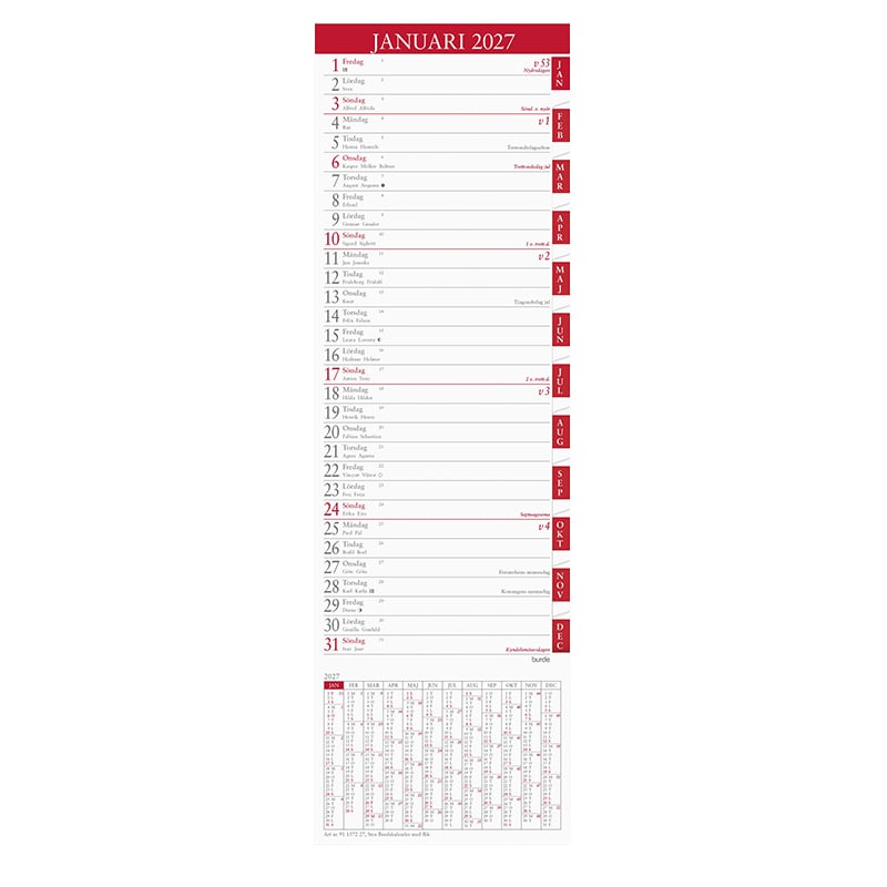 Stor Bordskalender med flik 2027 - 1