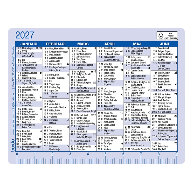 Kalenderkort 2027 - 1