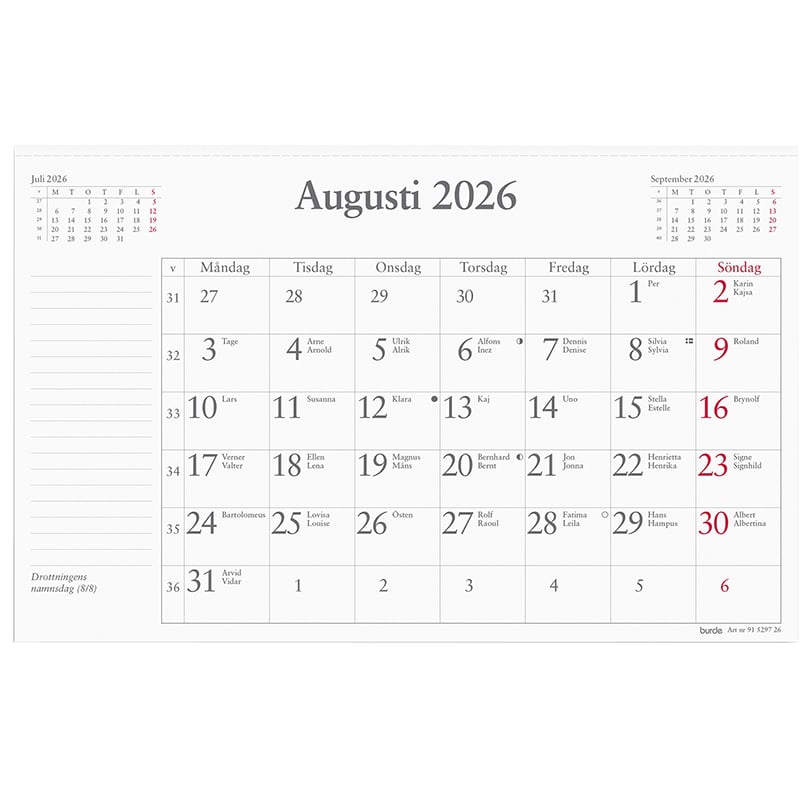 Kalender Månadsblock 2026 - 1