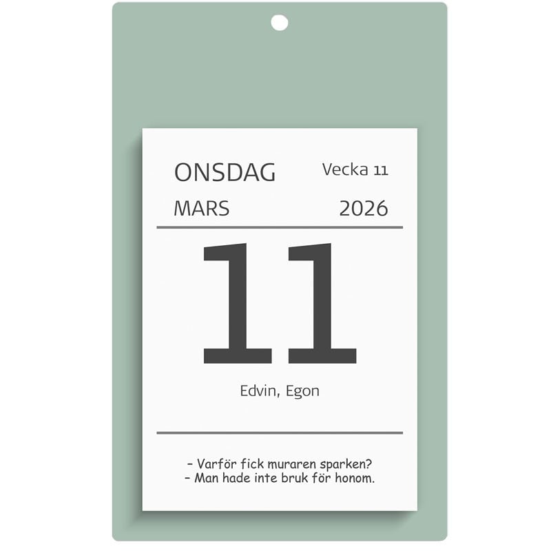 Väggplån med dagblock Humor 2026 - 2
