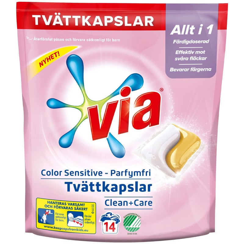 Via Sensitive Color Tvättkapslar - 1