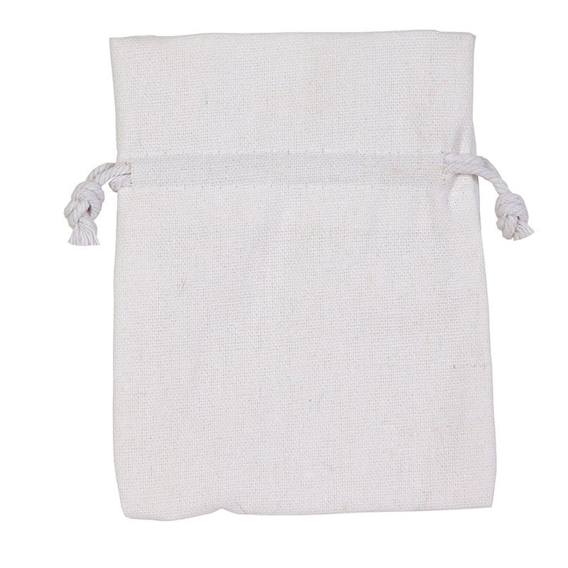 Tygpåse med snöre, vit - 1