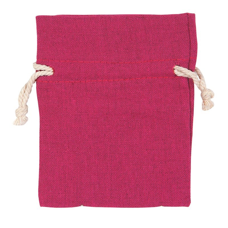 Tygpåse med snöre, cerise - 1