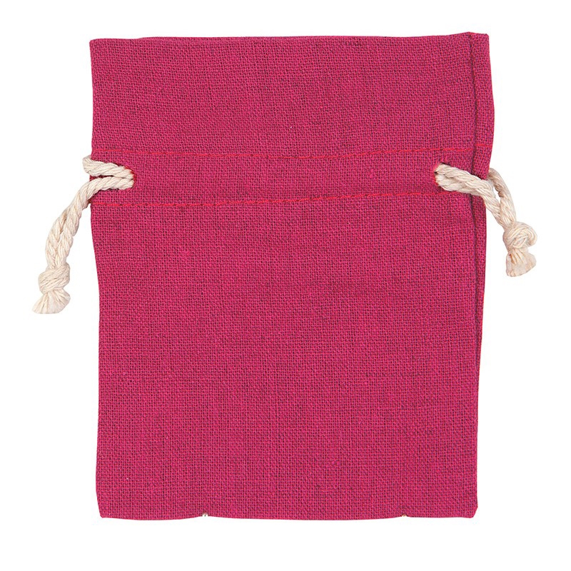Tygpåse med snöre, cerise