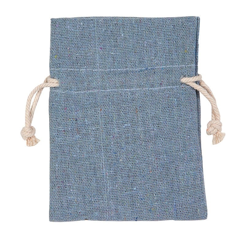 Tygpåse med snöre, ljusblå - 1