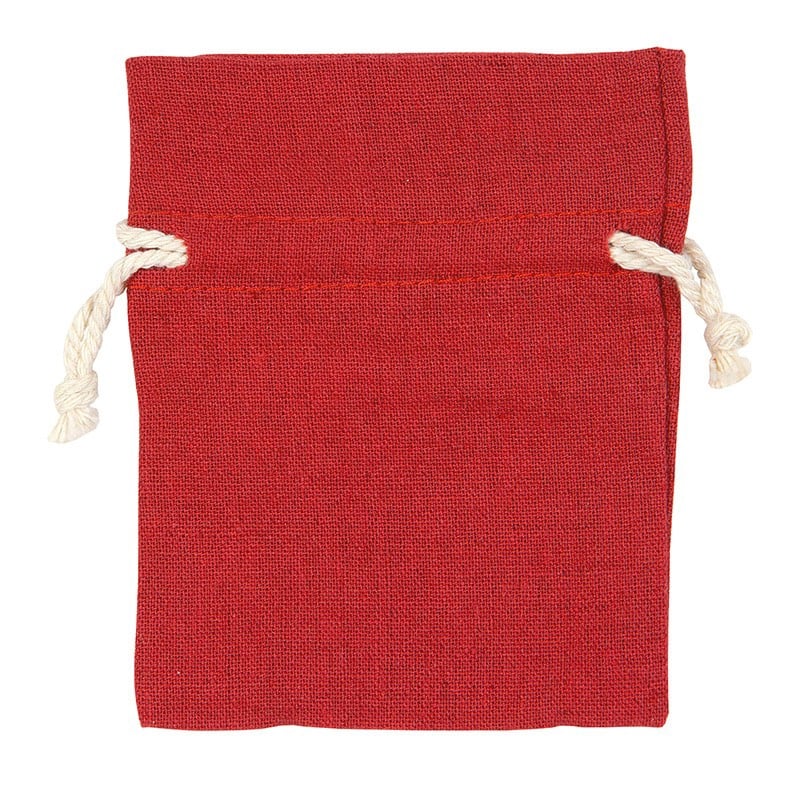 Tygpåse med snöre, röd - 1