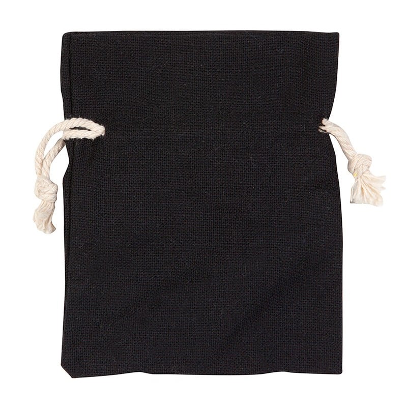 Tygpåse med snöre, svart - 1