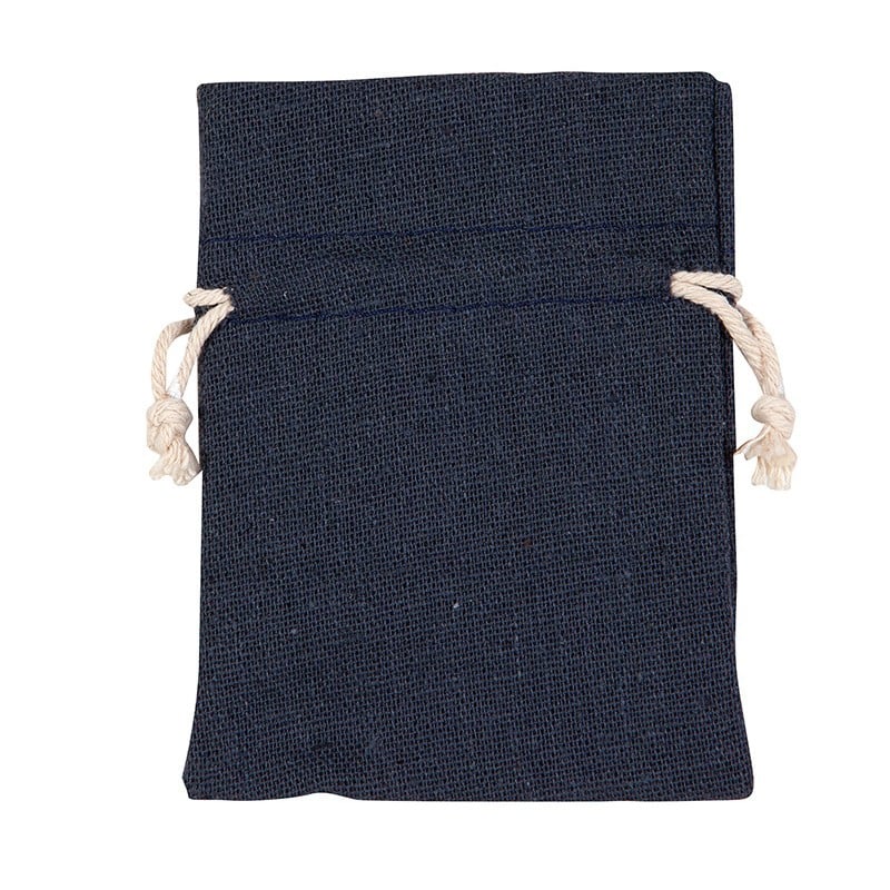 Tygpåse med snöre, mörkblå - 1