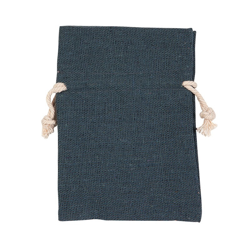 Tygpåse med snöre, blågrå - 1