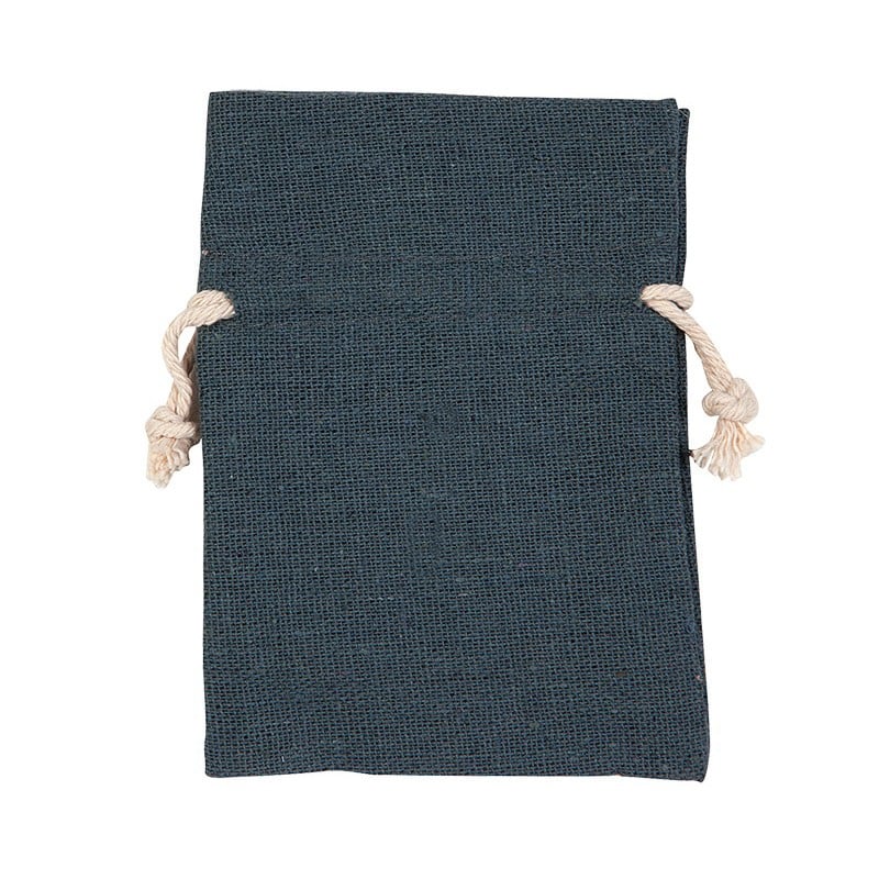 Tygpåse med snöre, blågrå - 1