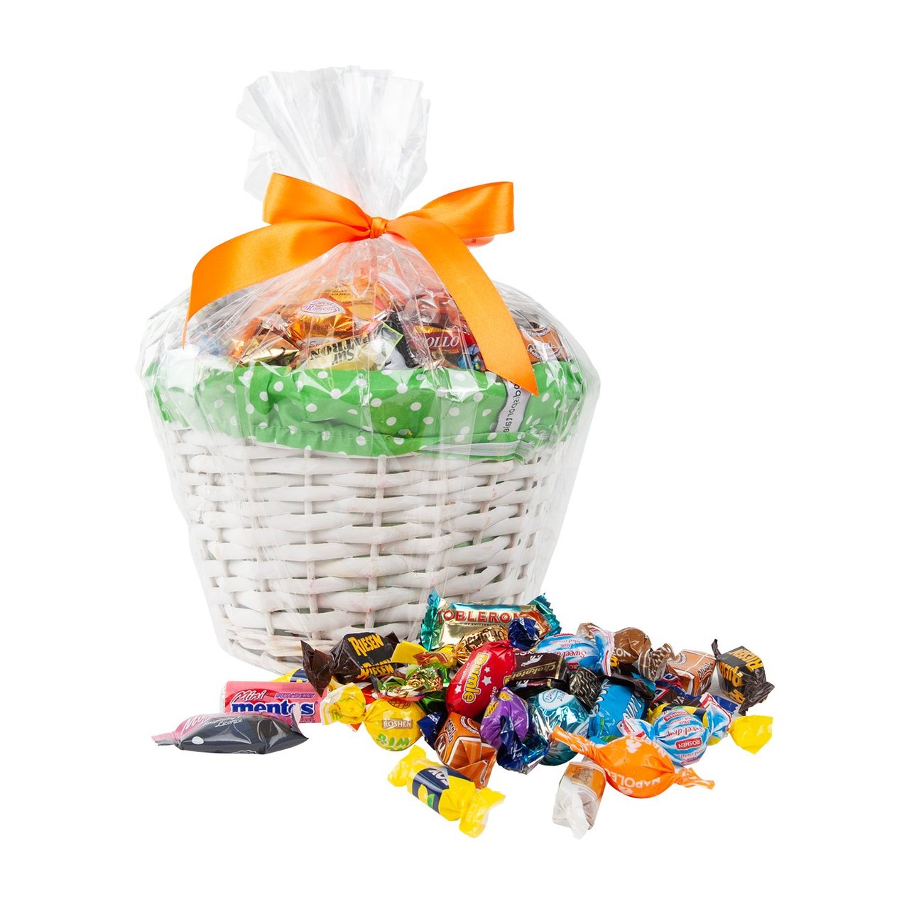 Presentkorg med inslaget godis - 1