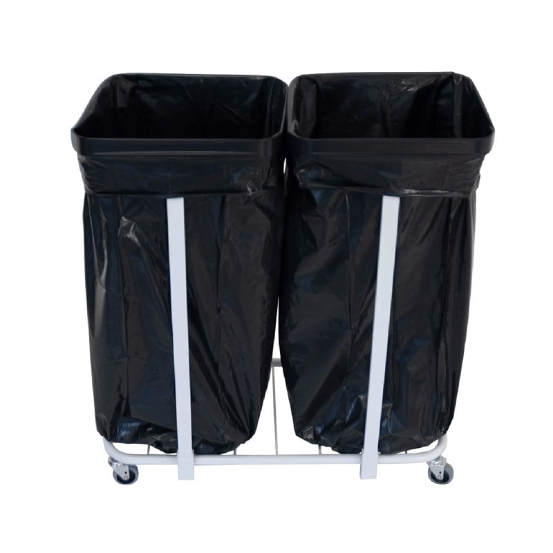 Sopsäckshållare för 2 st 125l sopsäckar, vitlackerad - 2