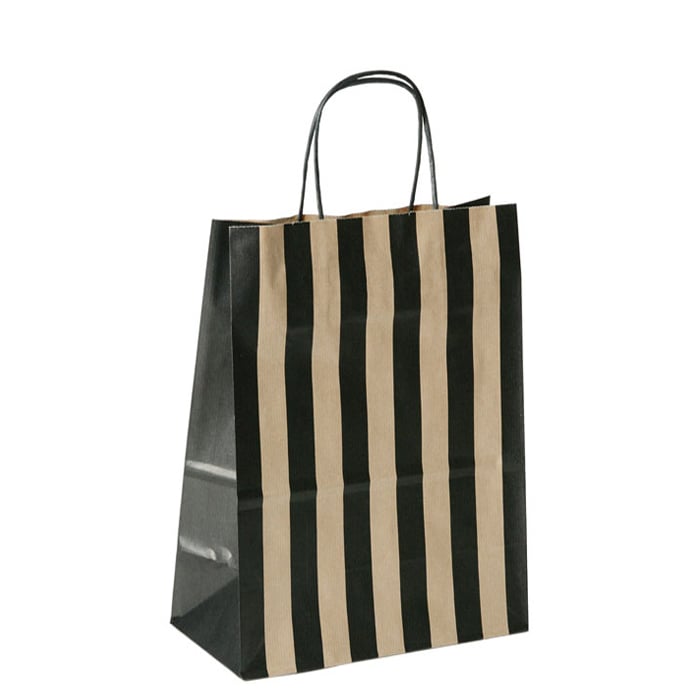 Papperskasse Earth randig Svart/Brun. - 1