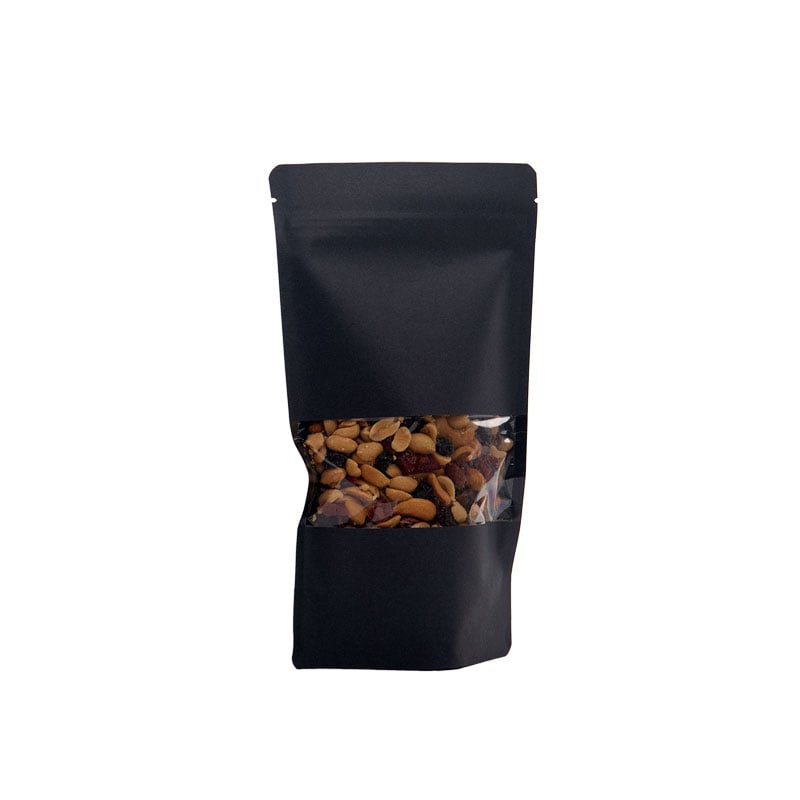 Återförslutningsbar Zip-påse svart fönst kraft/PET/CPP - 1