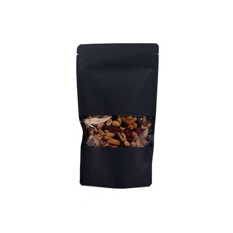 Återförslutningsbar Zip-påse svart fönst kraft/PET/CPP - 1