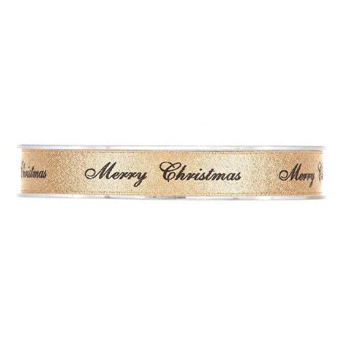 Presentband satin Merry Christmas guld - 1