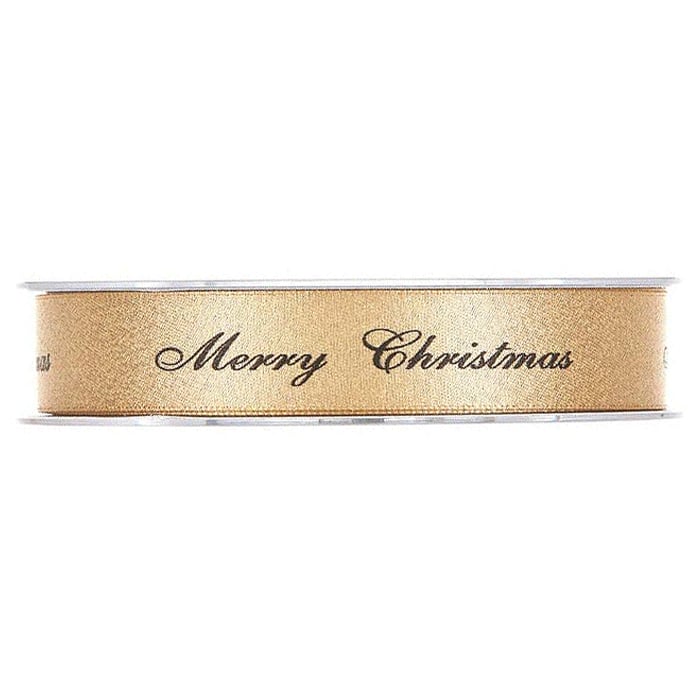 Presentband satin Merry Christmas guld - 2