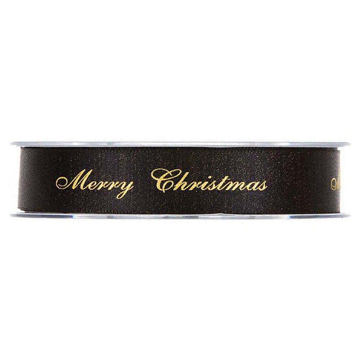 Presentband satin Merry Christmas svart - 2